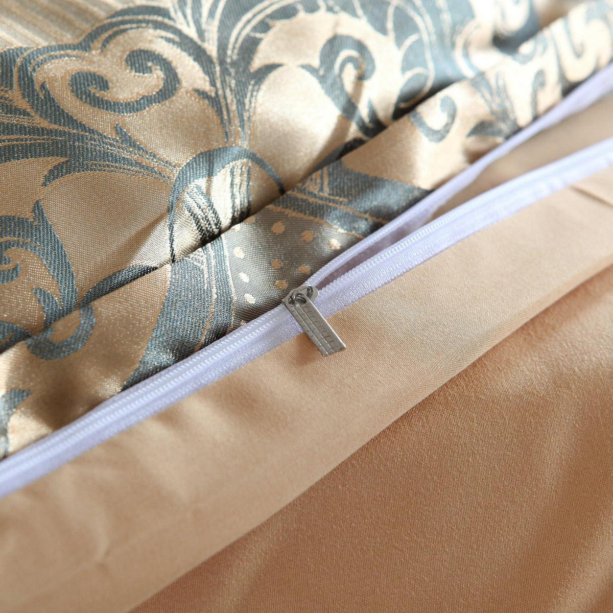 Satin Bettwäsche Set 135x200 cm - Goldfarben, Vintage Stil