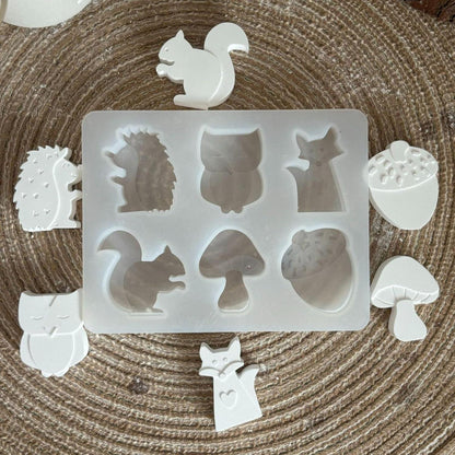 Silikonformen Herbst Eichhörnchen Igel Kürbis Gießformen 6er Set
