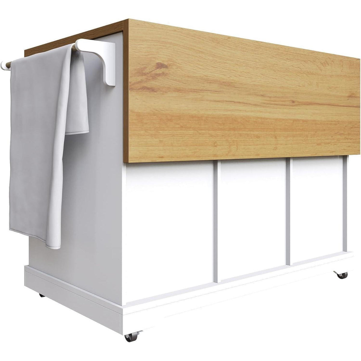 Klappbarer Servierwagen mit Stauraum – Weiß & Modern