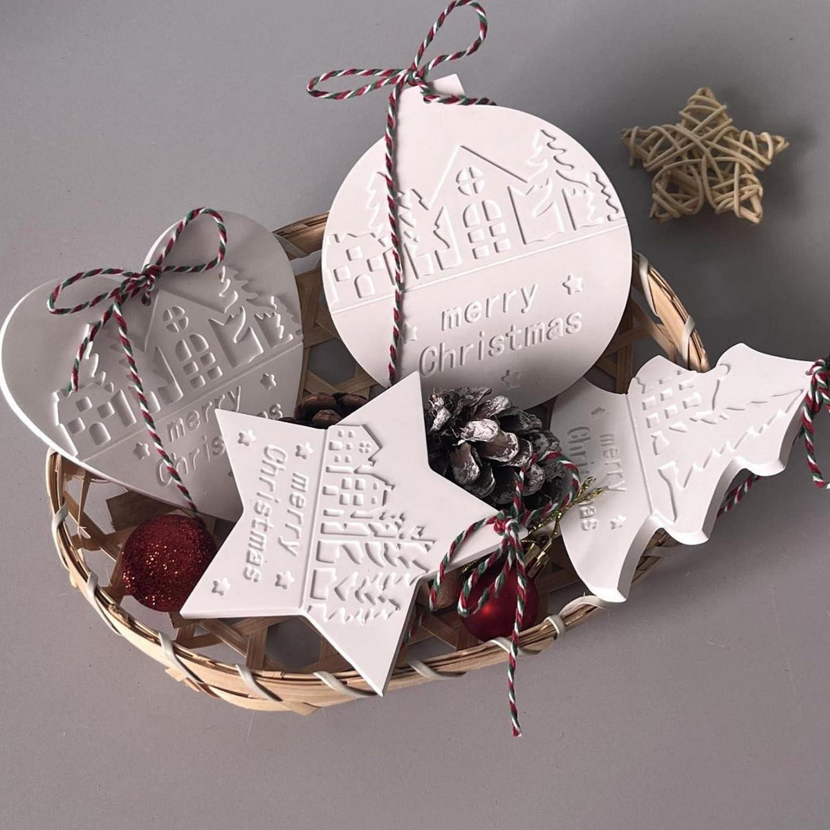 Silikon Gießformen Weihnachten: Tannenbaum, Stern, Herz & Kugeln