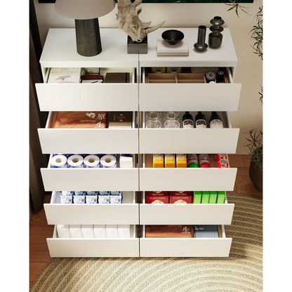 Weißer Kommode mit Schubladen – Schmaler Schrank 60x40x120.5 cm