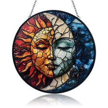 Sonnenfänger Fenster Hängend Sonne-Mond Design | Buntes Acryl Fensterschmuck