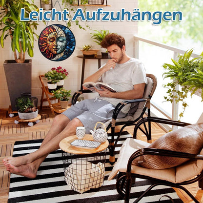 Sonnenfänger Fenster Hängend Sonne-Mond Design | Buntes Acryl Fensterschmuck