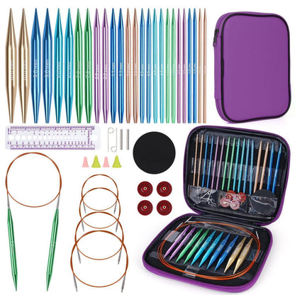 Austauschbares Rundstricknadel Set mit Zubehör – 13 Paar Nadeln