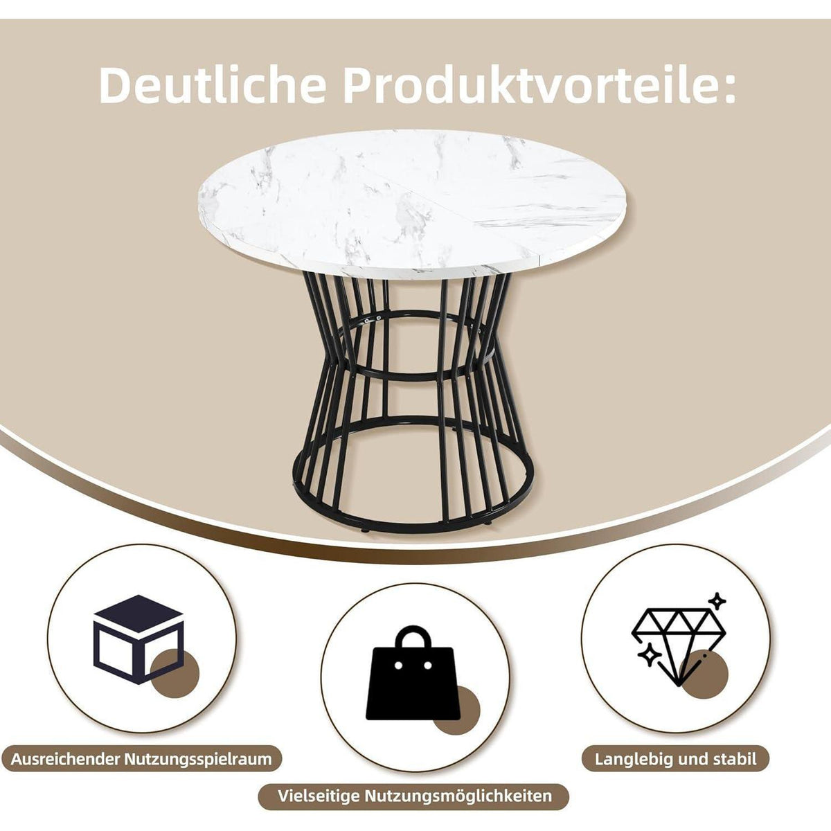 5-teiliges Esstisch Set Grau & Schwarz – Modernes Esszimmer