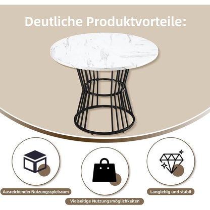 5-teiliges Esstisch Set Grau & Schwarz – Modernes Esszimmer