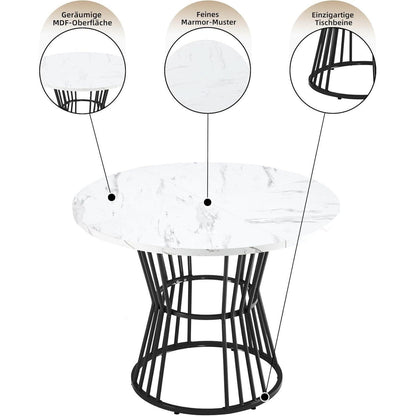 5-teiliges Esstisch Set Schwarz – Modernes Esszimmer für Küche & Wohnzimmer