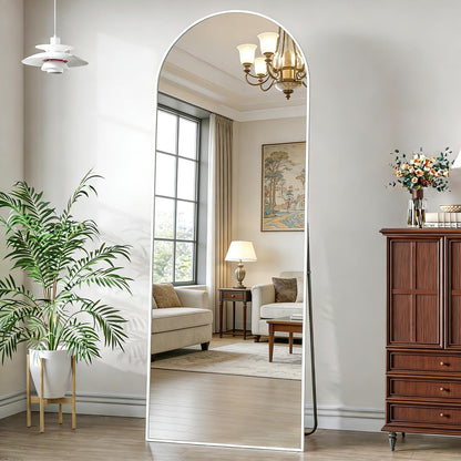 Gewölbter Standspiegel in voller Länge – 162cm, Weiß