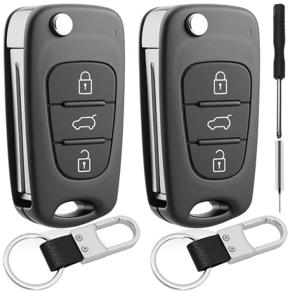 2x Auto Schlüsselgehäuse für Hyundai & Kia 3-Tasten