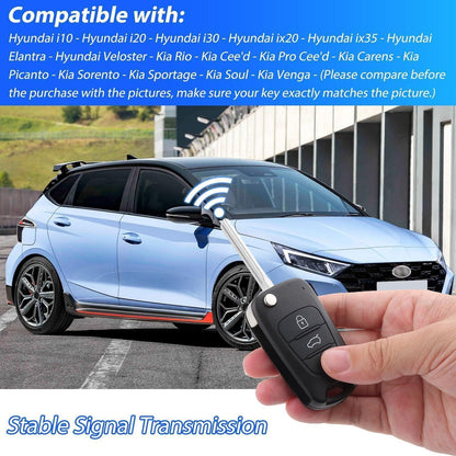 2x Auto Schlüsselgehäuse für Hyundai & Kia 3-Tasten