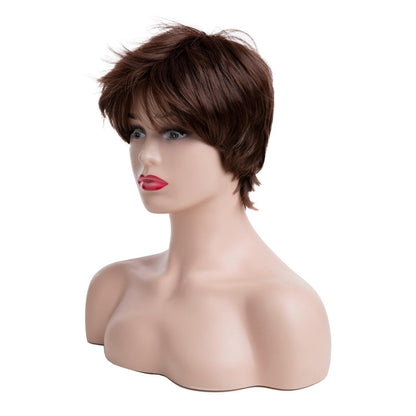 Braune Pixie Perücke Damen – Synthetisch & Vielseitig