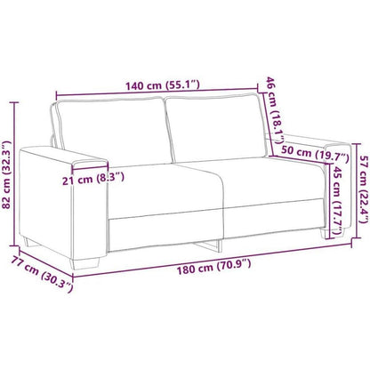 Modernes Sofa mit extra tiefen Sitzen, Braun 140cm