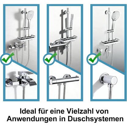 OFFO Duschset Chrom, 3 Strahlarten, 100cm Duschstange