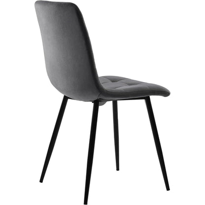 Sechseckiger Esstisch Set Grau & Gold – 5-teilig, 115x100cm