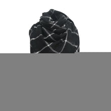 Damen Schal Imitation Kaschmir Kariert 140x140cm Schwarz