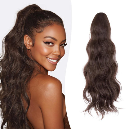 Gewellter Pferdeschwanz mit Kordelzug, 66 cm, rotbraun