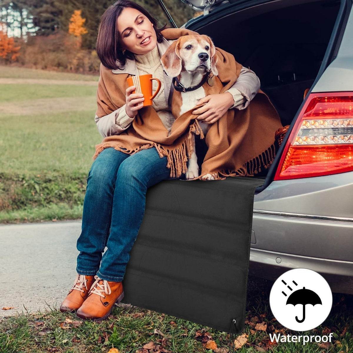 Kofferraum Schutzmatte für Hunde – Stoßstangenschutz 80x64cm