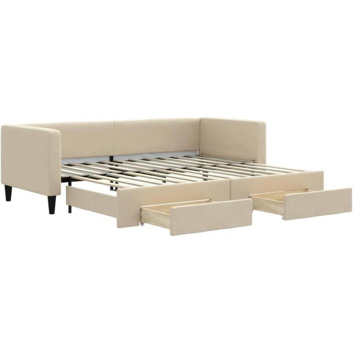 Tagesbett ausziehbar mit Schubladen – 80x200 cm Schlafsofa