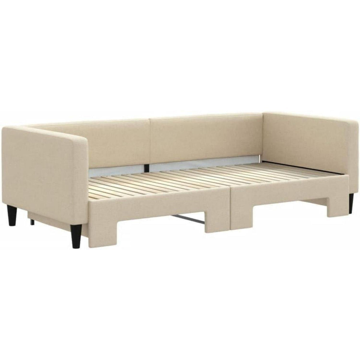 2-Sitzer Schlafsofa mit Bettkasten, 90x200 cm, Creme
