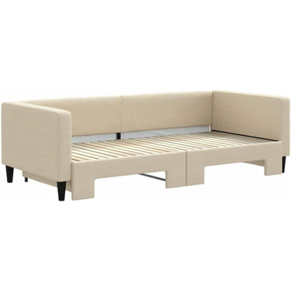 2-Sitzer Schlafsofa mit Bettkasten, 90x200 cm, Creme