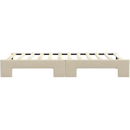 2-Sitzer Schlafsofa mit Bettkasten, 90x200 cm, Creme