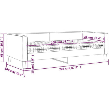 2-Sitzer Schlafsofa mit Matratze & Stauraum – Taupe 90x200 cm
