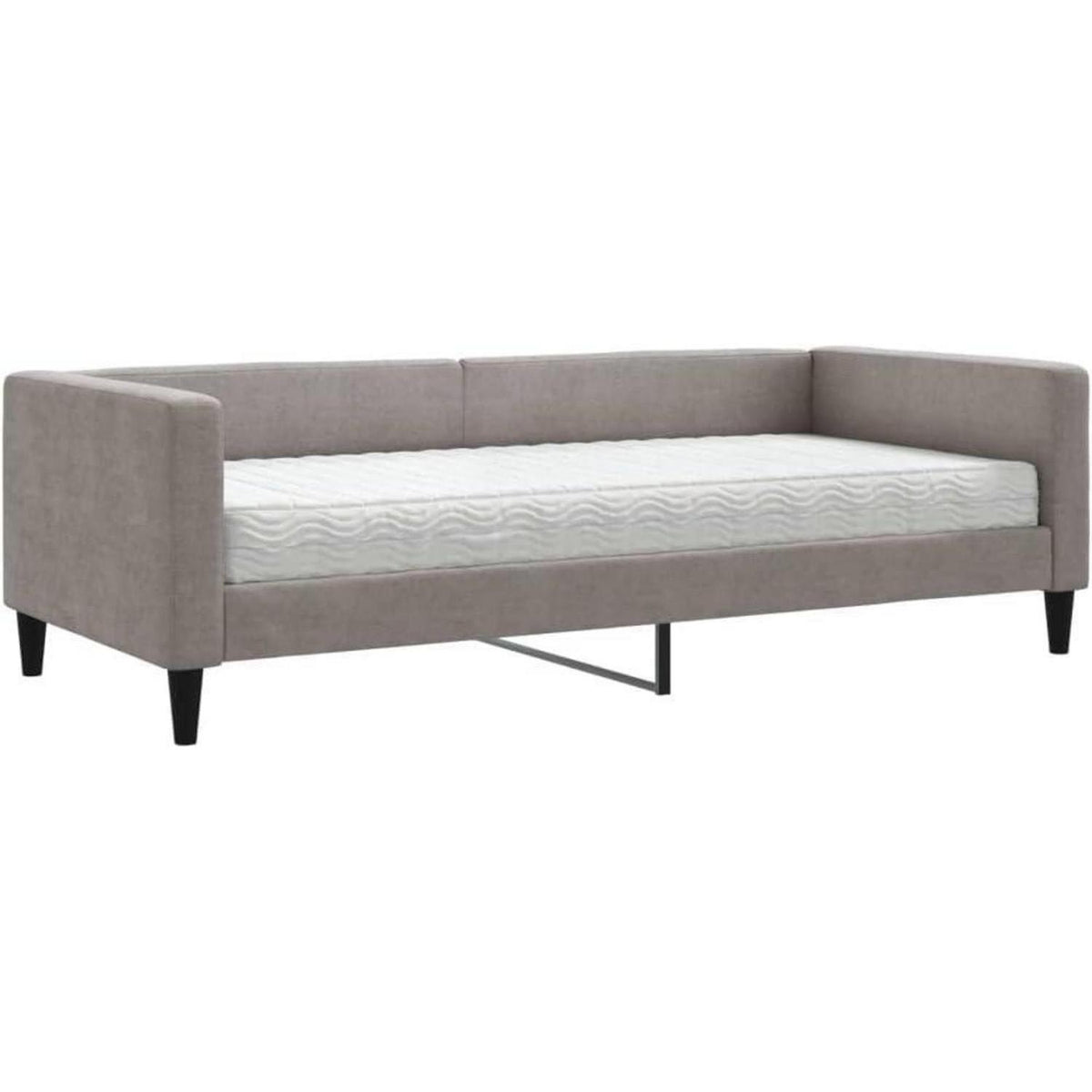 2-Sitzer Schlafsofa mit Matratze & Stauraum – Taupe 90x200 cm