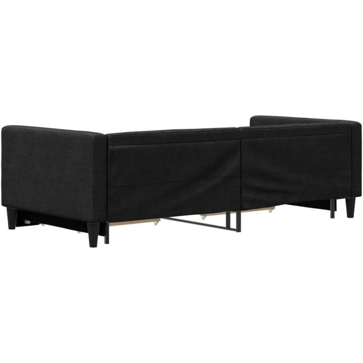Tagesbett ausziehbar mit Schubladen – 90x190 cm Schlafsofa Schwarz