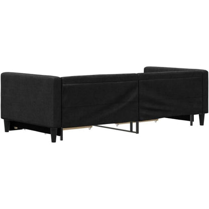 Tagesbett ausziehbar mit Schubladen – 90x190 cm Schlafsofa Schwarz