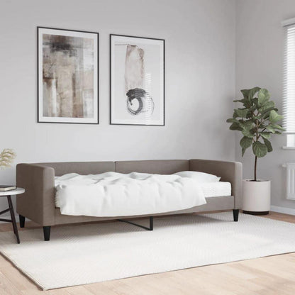 Tagesbett mit Matratze & Stauraum – Schlafsofa 80x200 cm Taupe