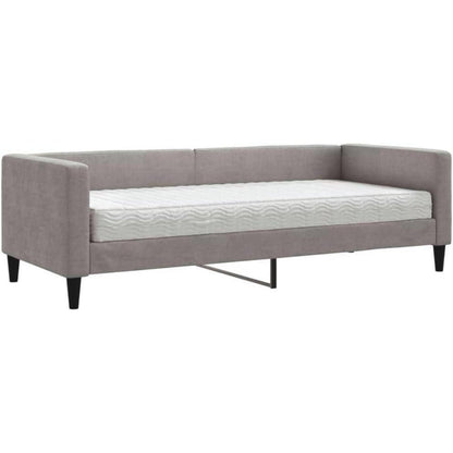 Tagesbett mit Matratze & Stauraum – Schlafsofa 80x200 cm Taupe