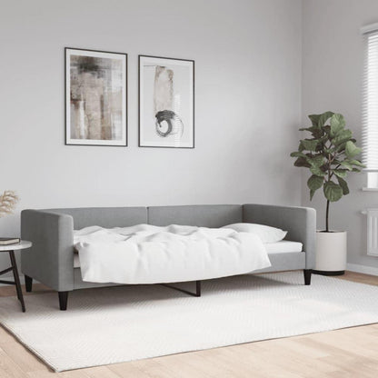 2-in-1 Schlafsofa 90x200 cm – Grau, Stoff, mit Stauraum