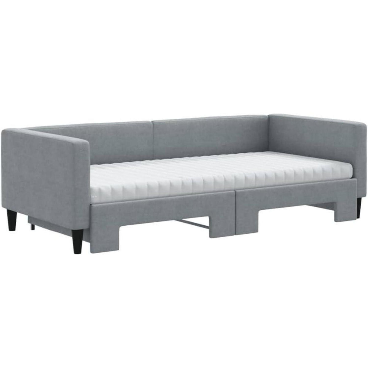 2-in-1 Schlafsofa mit Bettkasten & Matratze – Hellgrau 90x190 cm