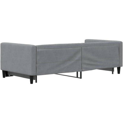 Schlafsofa 2-Sitzer, Ausziehbett mit Bettkasten, Hellgrau