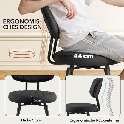 Barhocker 2er Set PU-Leder, 66cm, Schwarz – Drehbar & Komfortabel