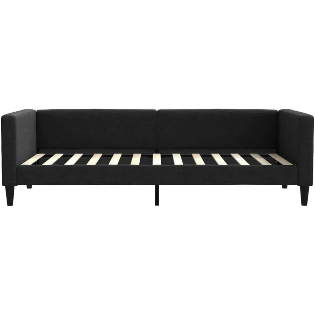 2-Sitzer Schlafsofa mit Matratze & Stauraum – 90x200 cm Schwarz