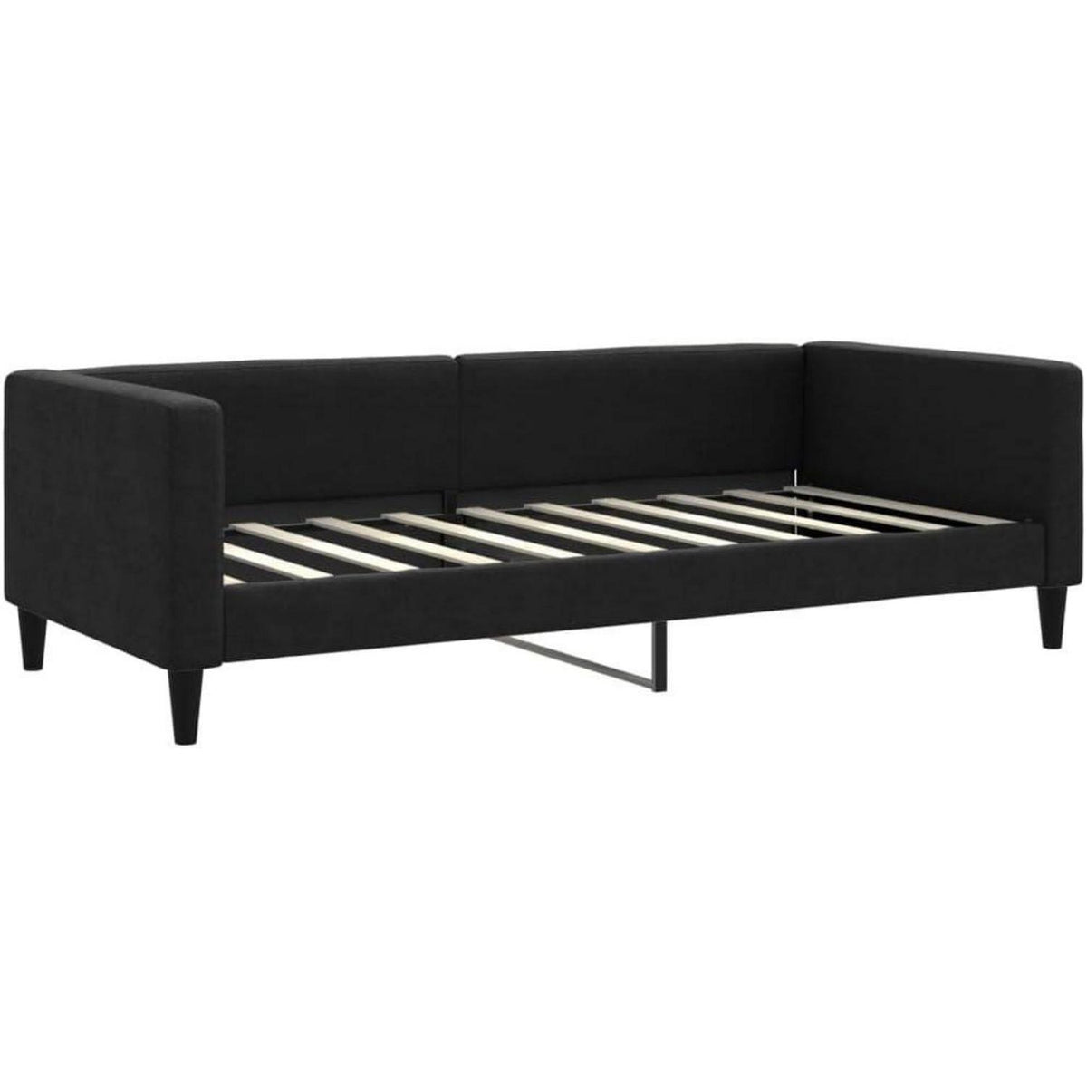 Tagesbett ausziehbar mit Schubladen – 90x190 cm Schlafsofa Schwarz