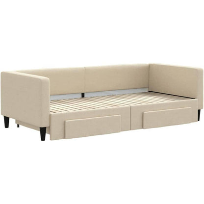 2-Sitzer Schlafsofa mit Bettkasten & Schublade, 90x200 cm
