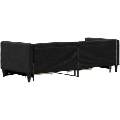 Tagesbett ausziehbar mit Schubladen – 80x200 cm Schlafsofa Schwarz