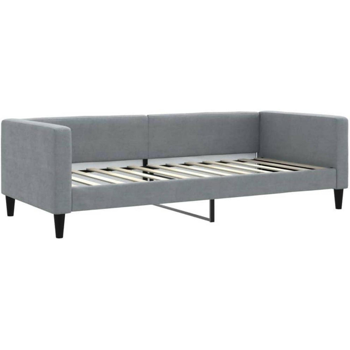 Schlafsofa 2-Sitzer mit Matratze – Hellgrau 90x200 cm