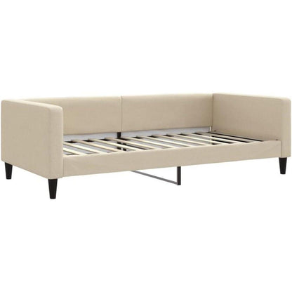 Tagesbett mit Matratze & Stauraum – Schlafsofa 2-Sitzer Creme