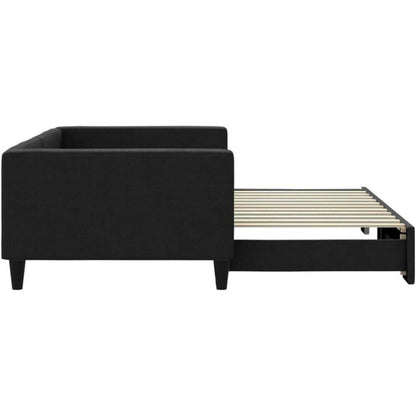 Ausziehbett 2-Sitzer Schlafsofa mit Bettkasten Schwarz 100x200 cm