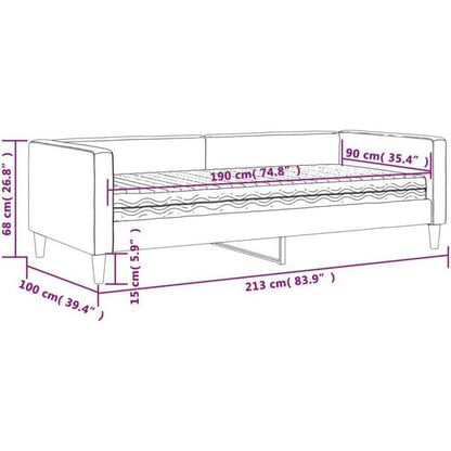 Schlafsofa 2-Sitzer mit Matratze – Hellgrau 90x190 cm