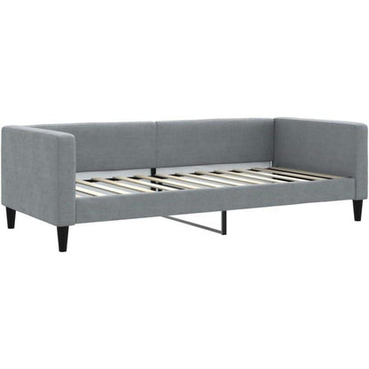 Schlafsofa 2-Sitzer mit Bettkasten & Matratze – Hellgrau 90x200 cm