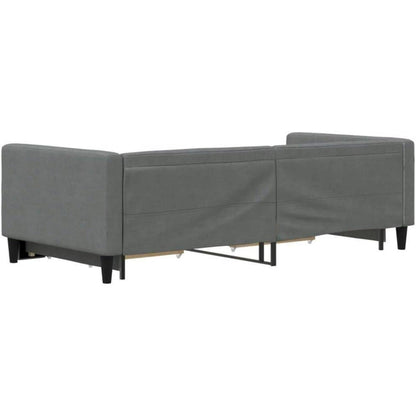 Tagesbett ausziehbar mit Schubladen – Schlafsofa 90x190 cm Dunkelgrau