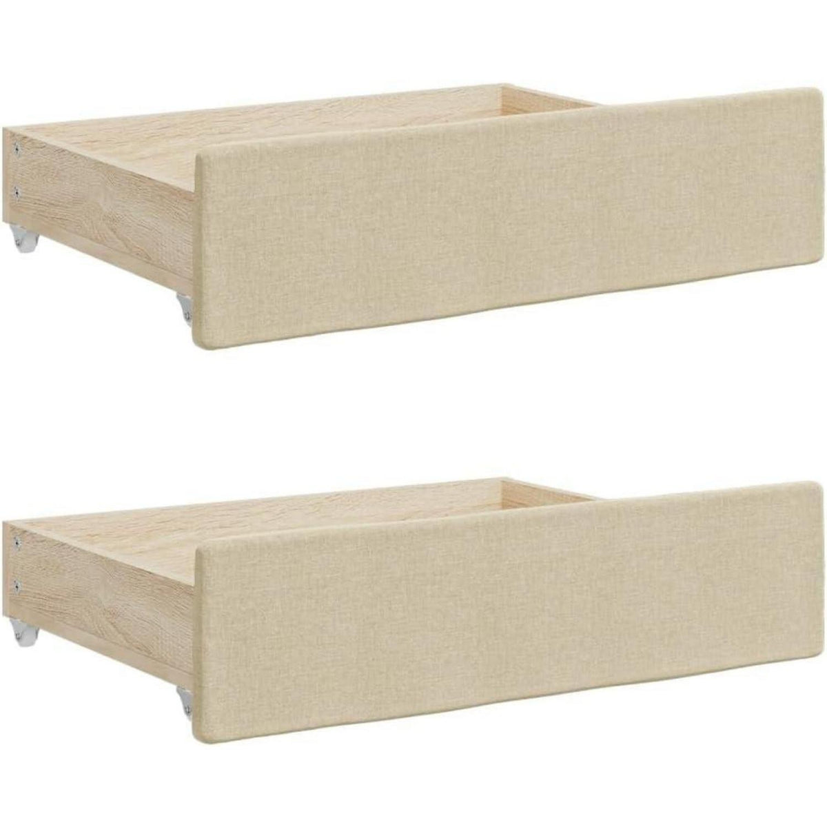 2-Sitzer Schlafsofa mit Bettkasten & Schublade, Creme