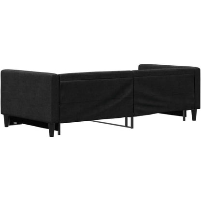 2-Sitzer Schlafsofa mit Bettkasten, 90x200 cm, Schwarz