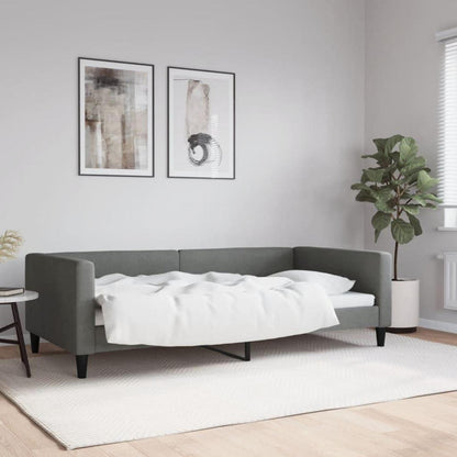 2-Sitzer Schlafsofa Dunkelgrau 100x200 cm mit Stauraum