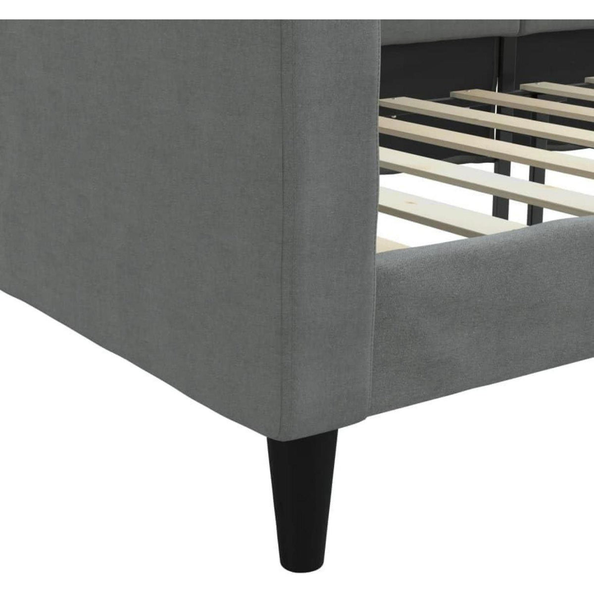 2-Sitzer Schlafsofa Dunkelgrau 100x200 cm mit Stauraum