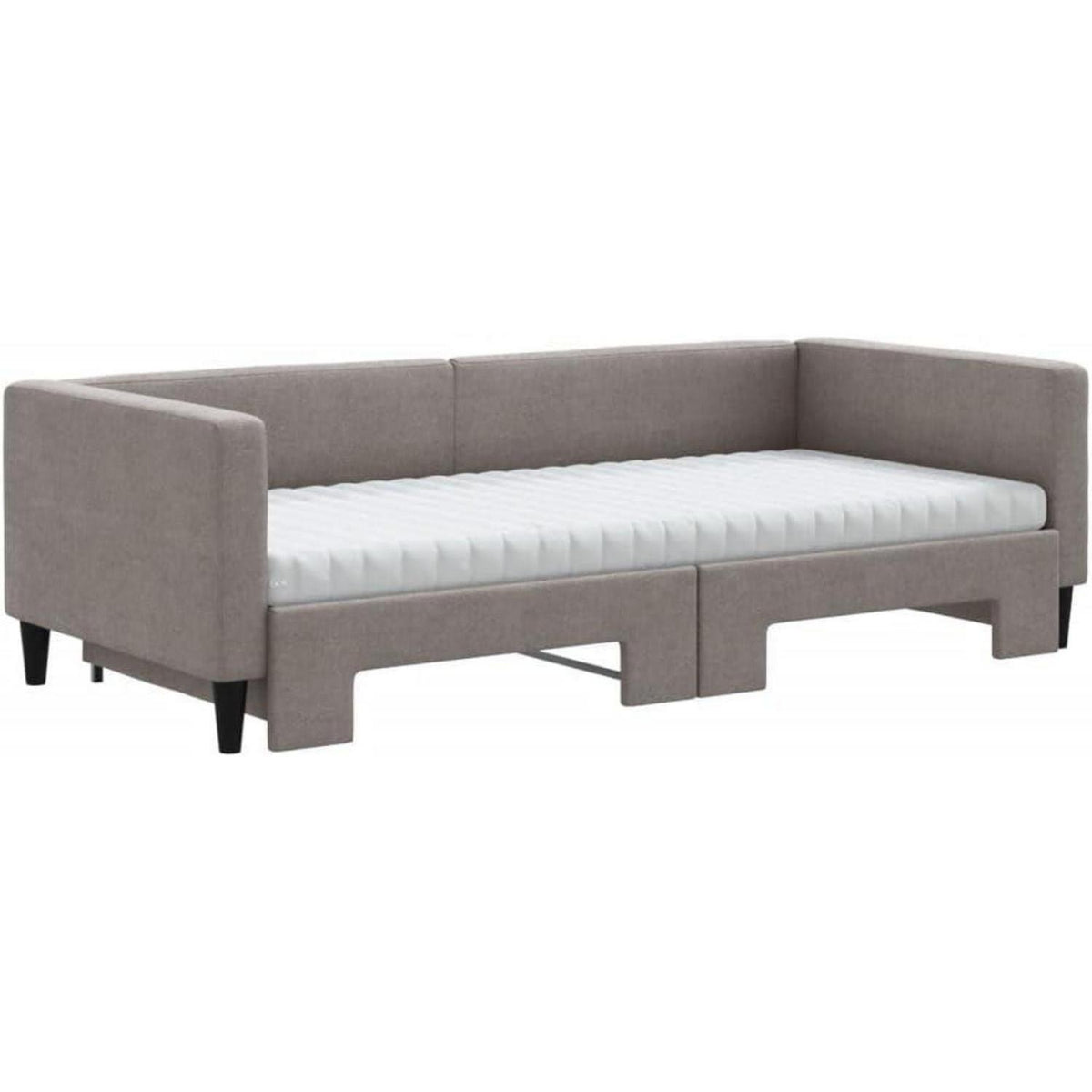 Schlafsofa 2-Sitzer mit Bettkasten & Matratze Taupe 90x200 cm